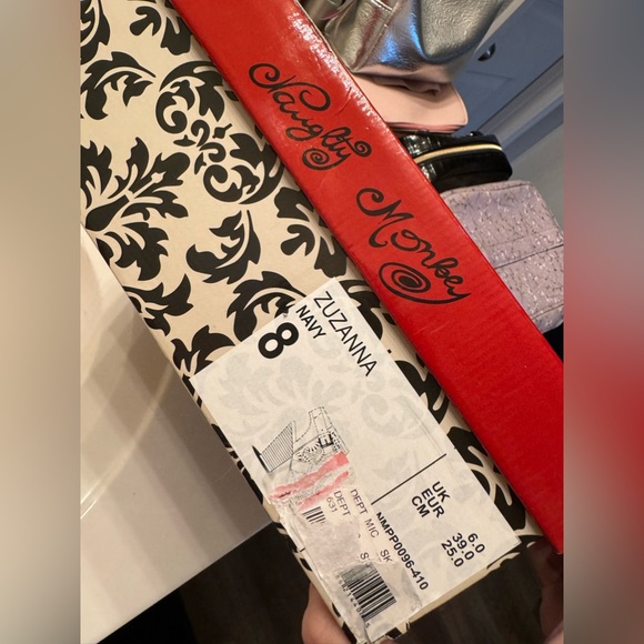 Naughty Monkey navy suede side-zip peep toe booties in VGUC. - Picture 7 of 7